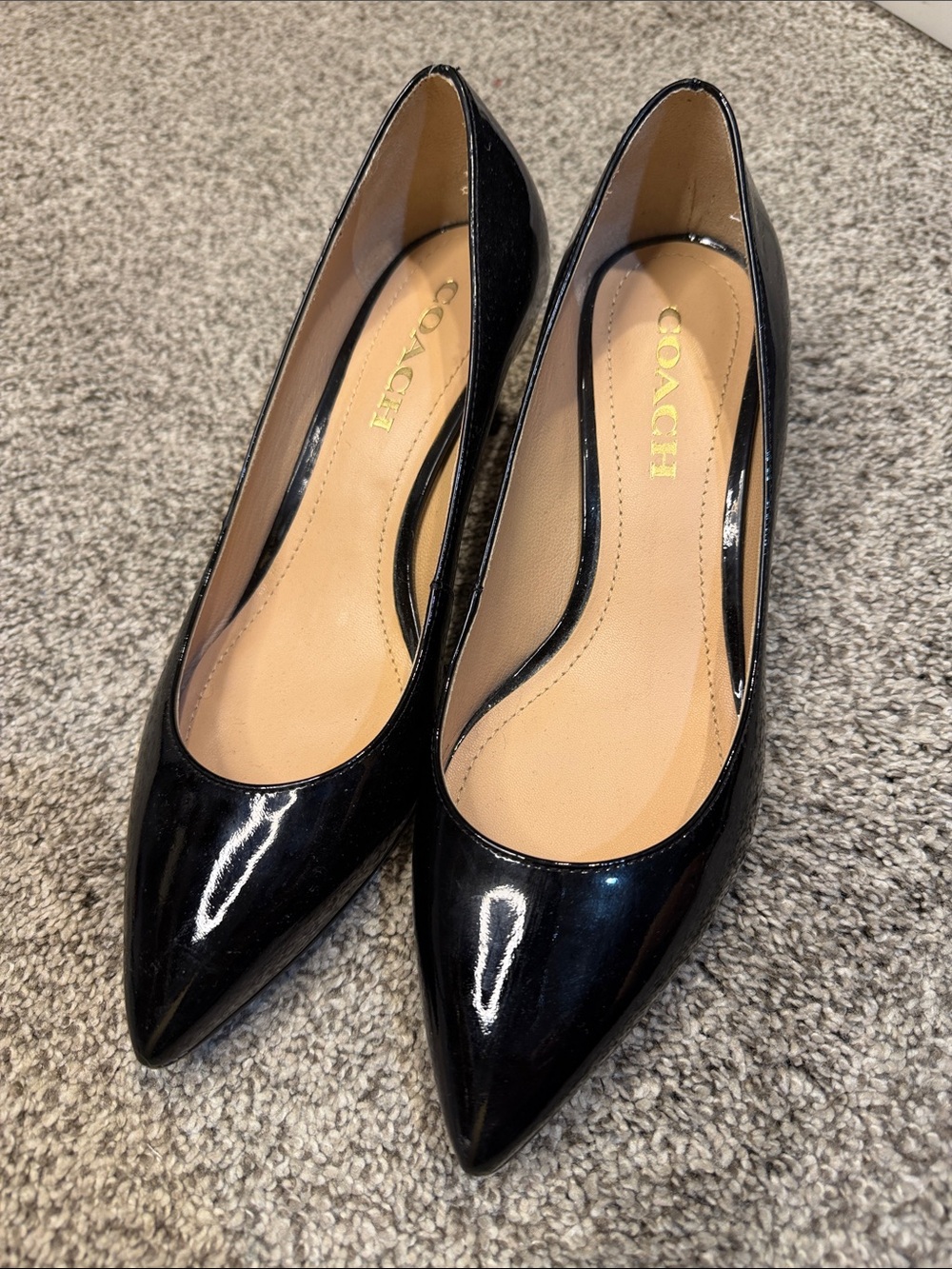 Coach Black Patent Pointed Toe Pumps - Picture 2 of 6